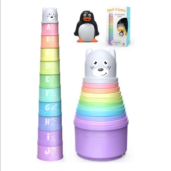 NEW Stack ‘n learn 10 colorful stacking cups - Picture 2 of 5